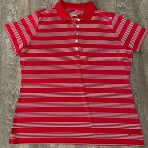 Nike Golf Tour Performance Dri-Fit Red / White Short Sleeve Polo Size XXL